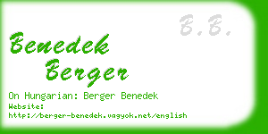 benedek berger business card